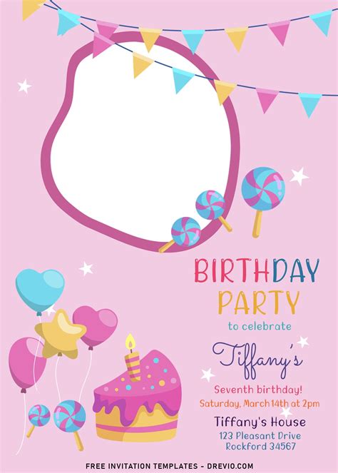 birthday invitation pink|pink birthday invitation template free.